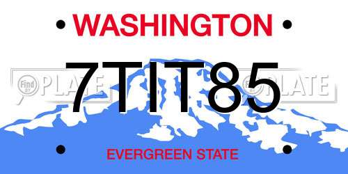 7TIT85 Washington License Plate