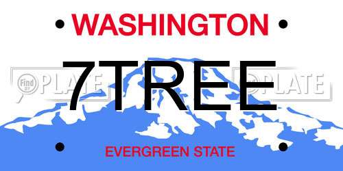 7TREE Washington License Plate