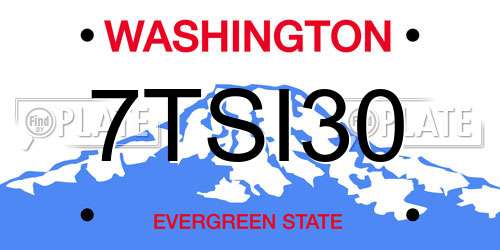 7TSI30 Washington License Plate