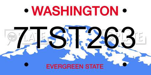 7TST263 Washington License Plate