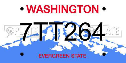 7TT264 Washington License Plate