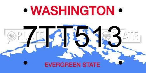 7TT513 Washington License Plate