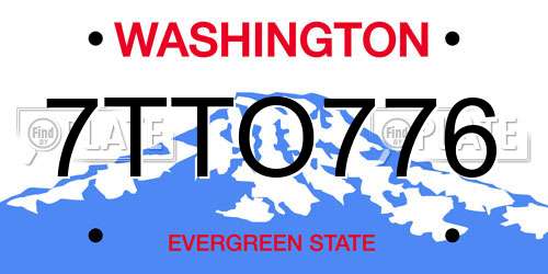 7TTO776 Washington License Plate