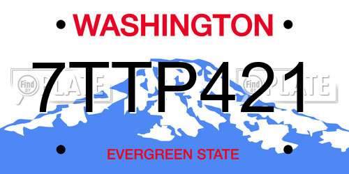 7TTP421 Washington License Plate
