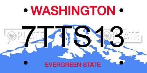 7TTS13 Washington License Plate
