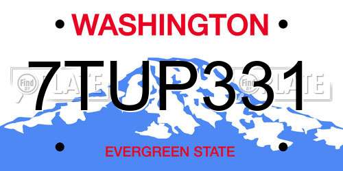 7TUP331 Washington License Plate