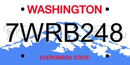 7WRB248 Washington License Plate