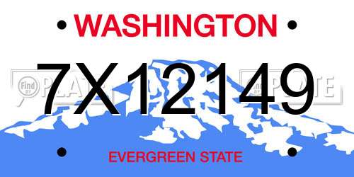 7X12149 Washington License Plate