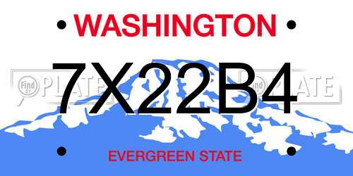 7X22B4 Washington License Plate