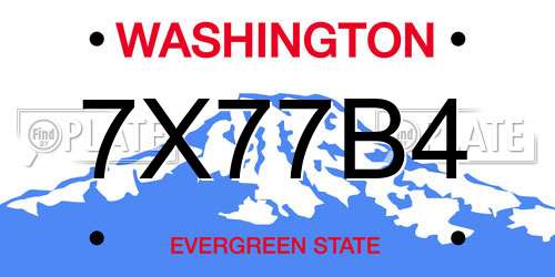 7X77B4 Washington License Plate