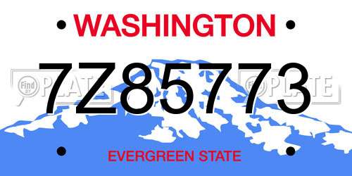 7Z85773 Washington License Plate