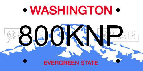 800KNP Washington License Plate