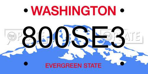 800SE3 Washington License Plate