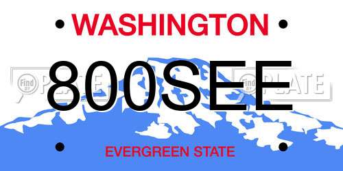 800SEE Washington License Plate
