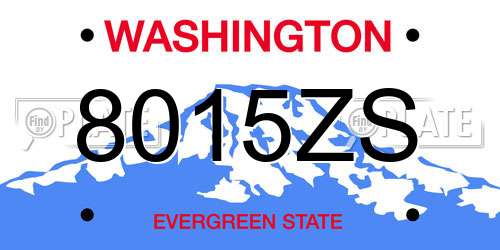 8015ZS Washington License Plate