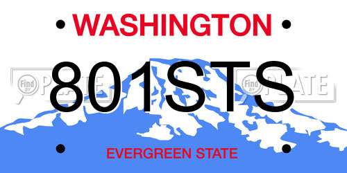 801STS Washington License Plate