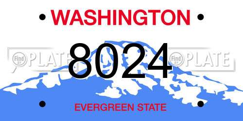 8024 Washington License Plate