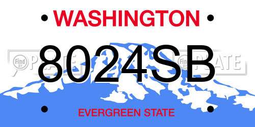 8024SB Washington License Plate