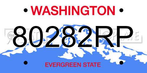 80282RP Washington License Plate