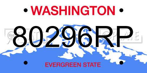 80296RP Washington License Plate