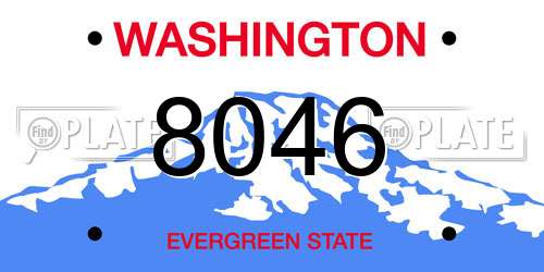 8046 Washington License Plate