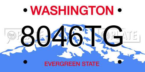 8046TG Washington License Plate