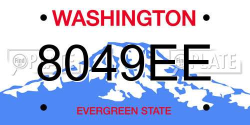 8049EE Washington License Plate