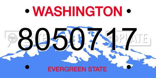 8050717 Washington License Plate