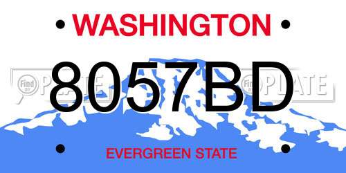8057BD Washington License Plate
