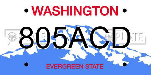 805ACD Washington License Plate