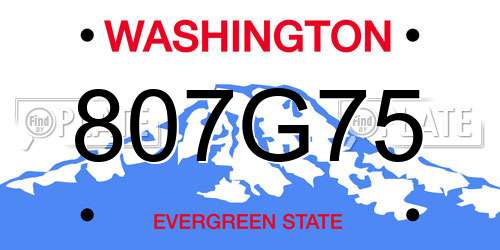 807G75 Washington License Plate