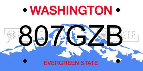 807GZB Washington License Plate