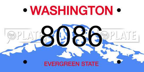 8086 Washington License Plate