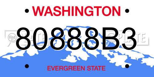 80888B3 Washington License Plate