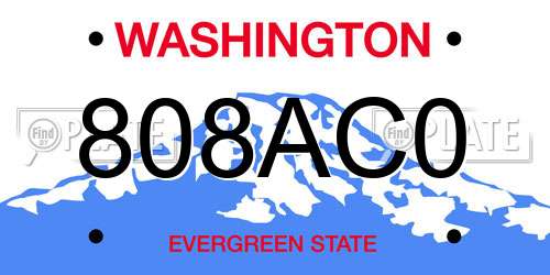 808AC0 Washington License Plate