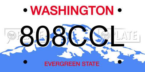 808CCL Washington License Plate