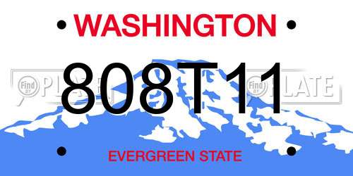 808T11 Washington License Plate