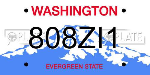 808ZI1 Washington License Plate