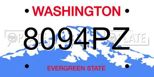 8094PZ Washington License Plate