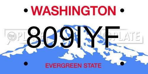809IYF Washington License Plate