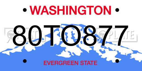 80TO877 Washington License Plate