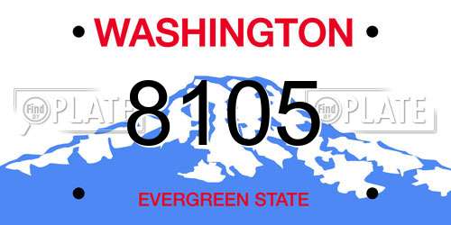 8105 Washington License Plate