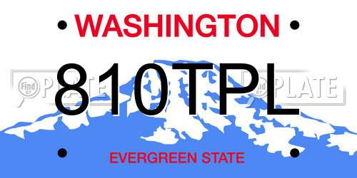 810TPL Washington License Plate