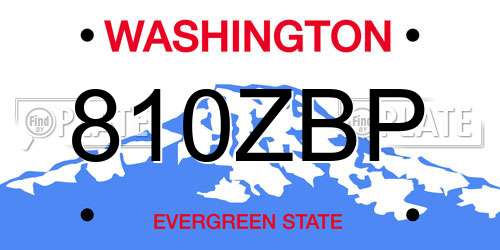 810ZBP Washington License Plate