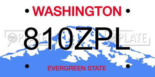 810ZPL Washington License Plate