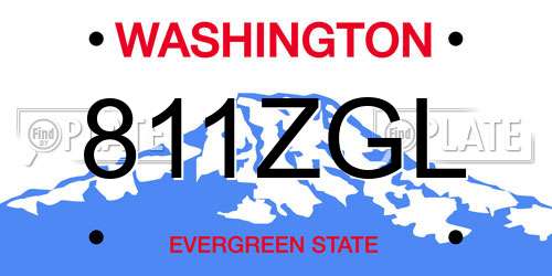 811ZGL Washington License Plate