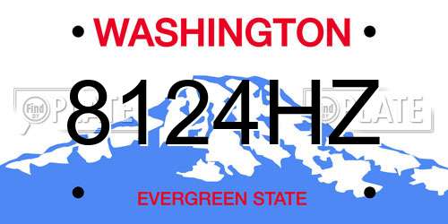 8124HZ Washington License Plate