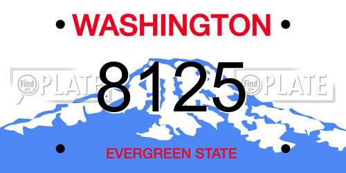 8125 Washington License Plate