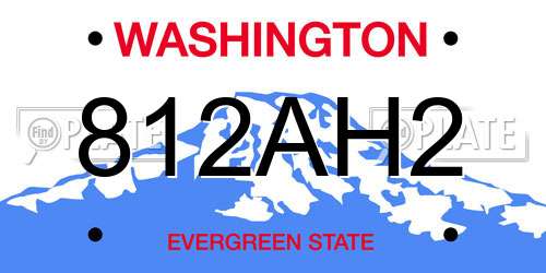 812AH2 Washington License Plate