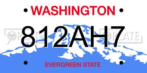 812AH7 Washington License Plate